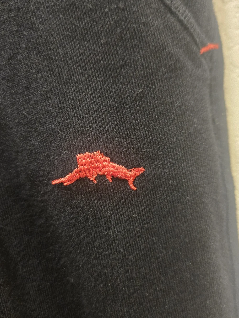 Tommy Bahama Black Jogger Sweatpants with Coral Accents